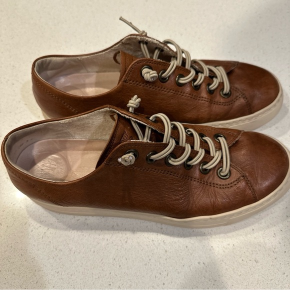 Paul Green women’s size 9 Hadley platform leather sneaker. Cognac. - Picture 2 of 9